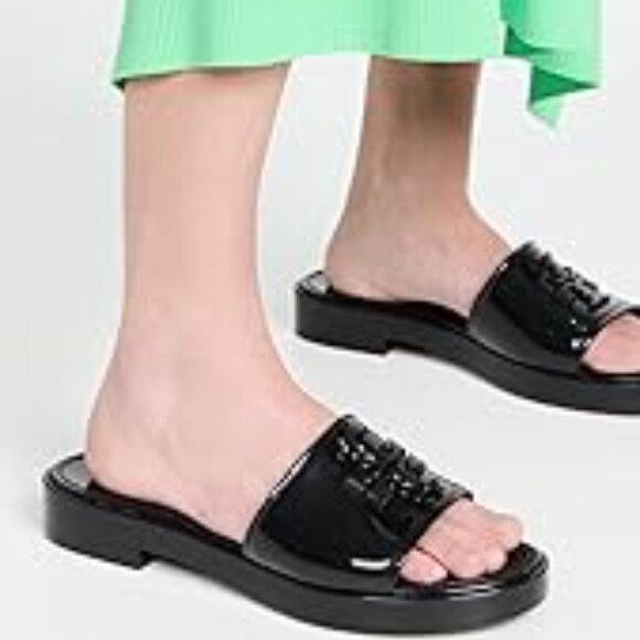 NEW TORY BURCH Eleanor Slides perfect black glossy finish for women 252 - Picture 3 of 13